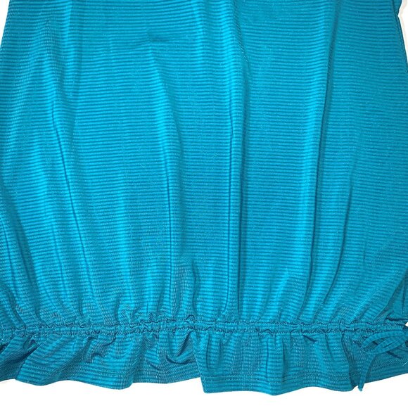 Athleta Skills & Drills Coastal Green Drawstring Built-In Bra Tank Top Women's M - Picture 3 of 9
